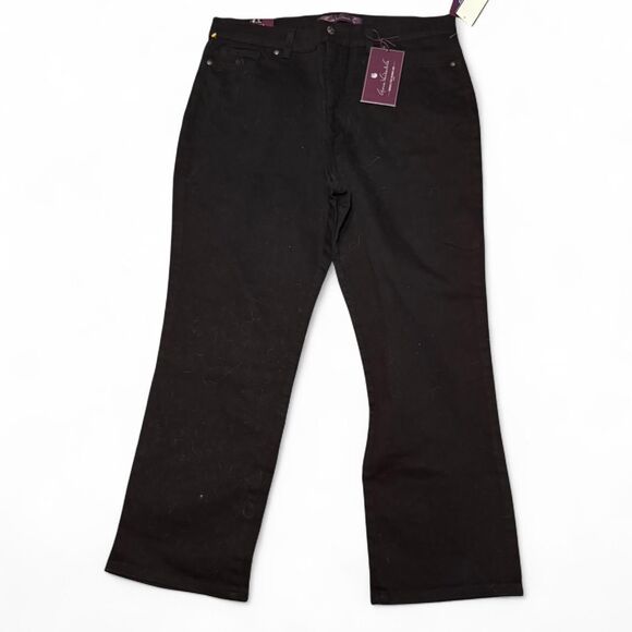 Gloria Vanderbilt Amanda Jeans 16P Short Black Tapered Leg Classic Rise Supreme - Picture 2 of 6